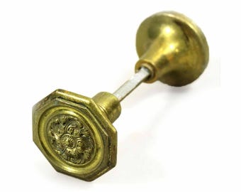 Pomos de puerta de entrada octogonales de latón fundido vintage