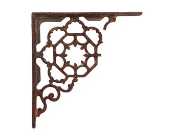Antique Black Cast Iron Cut Out Victorian Shelf Bracket
