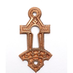 Antique 2.375 in. Bronze Eastlake Door Keyhole Cover Plate