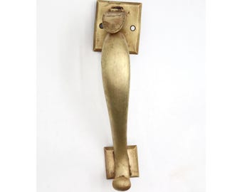 Vintage 10 in. Polished Brass Thumb Latch Door Pull Handle