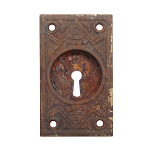 Antique 4 in. Cast Iron Eastlake Recessed Pocket Door Plate