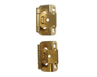 Pair of 2.75 in. Partial Wrap Amerock Brass Plated Cabinet Hinges