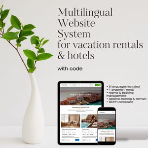 Forfait BASIC – Site web professionnel multilingue & système de gestion pour hôtes privés (avec code)