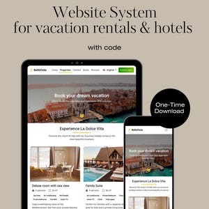 BellaVista Website System – DIY One-Time Download with code – Professional vacation rental website and admin system (no service included)