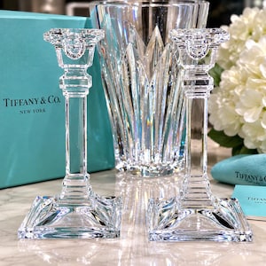 Tiffanys and Co Crystal Candlesticks - Etsy