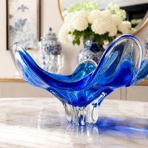 Murano Glass Vintage Bowl Blue - Etsy