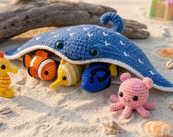 Stingray Crochet Pattern PDF | No Sew Amigurumi Stingray Plush Toy | Ocean Animal Crochet Pattern | Easy Beginner Crochet DIY Gift
