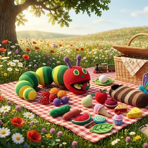 CROCHET BUNDLE - The Very Hungry Caterpillar + Expansion & Butterfly Crochet Pattern, Storybook Inspired Amigurumi Pattern, Digital Download