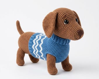 Dackel Häkelanleitung PDF, Weenie Hund Amigurumi Häkelmuster, Sausage Dog Häkelanleitung, Puppy häkeln Muster, DIY Hunde Spielzeug Geschenk