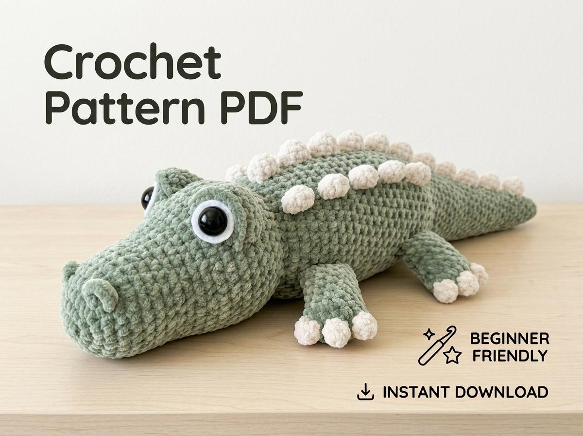 30 Alligator Crochet Patterns for Handmade Gifts, Nursery Decor, and Playful Amigurumi 12 Alligator Crochet Pattern PDF | Crocodile Amigurumi Pattern | No Sew Gator Plush | Easy Beginner Crochet Animal | Cute...