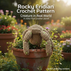 Patrón de amigurumi de Rocky a crochet, Proyecto Ave María, Patrón de amigurumi de Eridian The Rocky a crochet, Patrón de amigurumi de alienígena de ciencia ficción, Peluche de criatura espacial