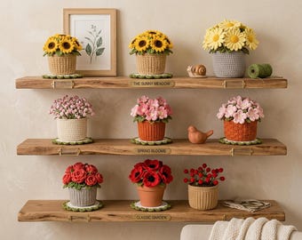 Blumentopf Häkelanleitung PDF | Blumen Untersetzer Topf Häkelanleitung | Floral Wohn Dekor DIY | einfach Blumen häkeln Geschenk | Sofort Download
