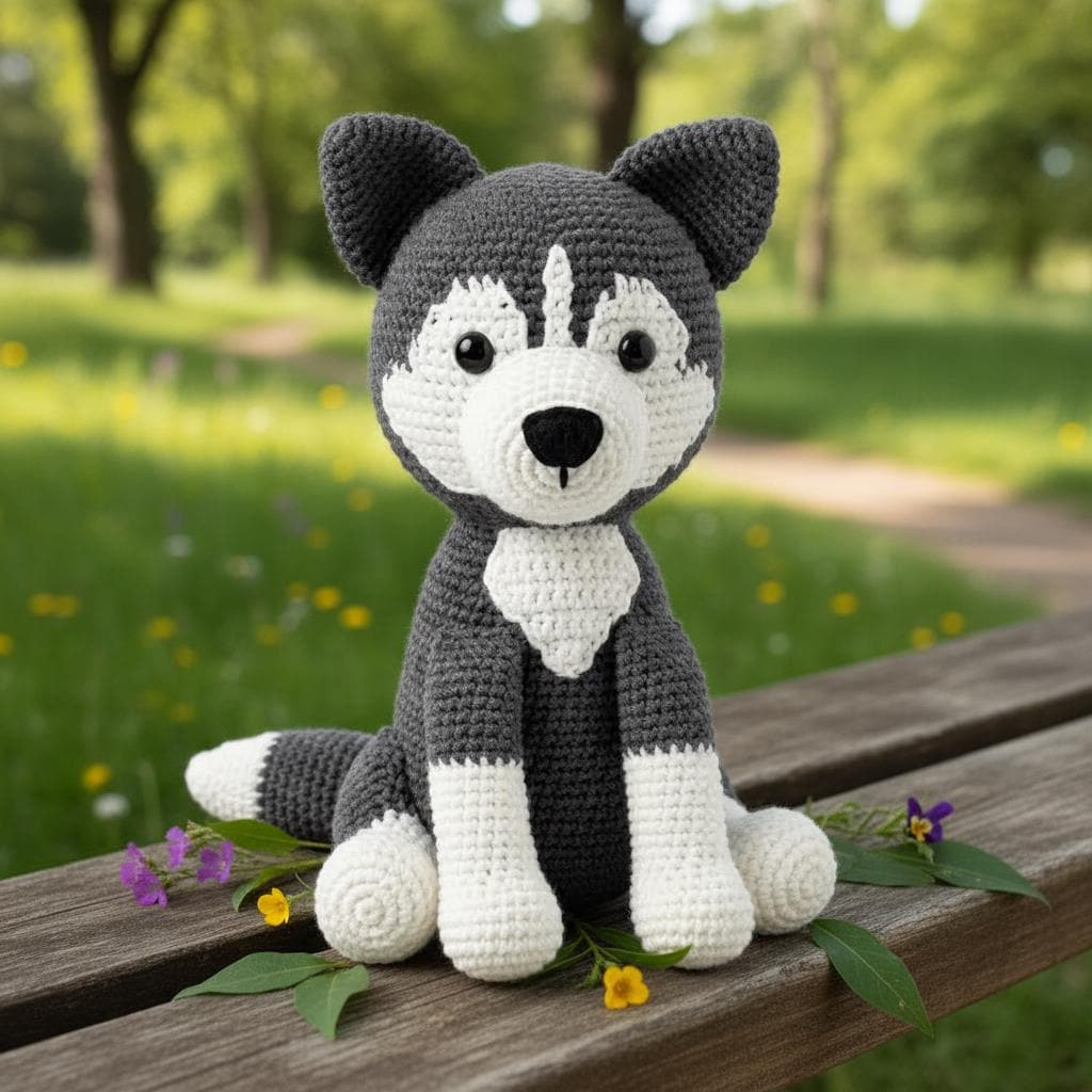 Beginner Husky Puppy Amigurumi Crochet Pattern