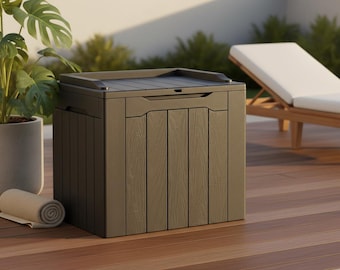 Waterproof Resin Deck Box – Vintage Style Outdoor Storage Chest