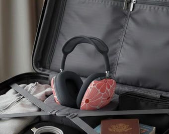 Capa para AirPods Max com estampa floral rosa | Adesivos florais para fones de ouvido