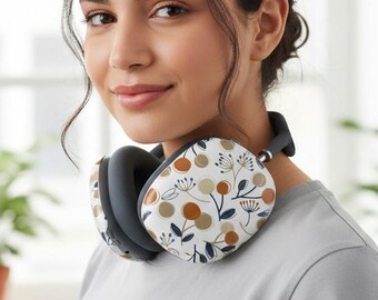 Capas para AirPods Max com Estampa Floral Neutra | Protetores de Fone de Ouvido com Estampa Botânica