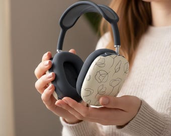 Capa minimalista com estampa de rosas para AirPods Max | Capas florais para fones de ouvido