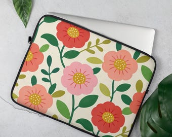 Capa para laptop leve, acolchoada e impermeável em neoprene para laptops de 13" e 15", com zíper duplo, proteção contra arranhões, ideal para MacBook e Windows.