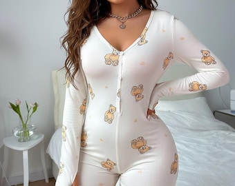 Mono con estampado de oso blanco