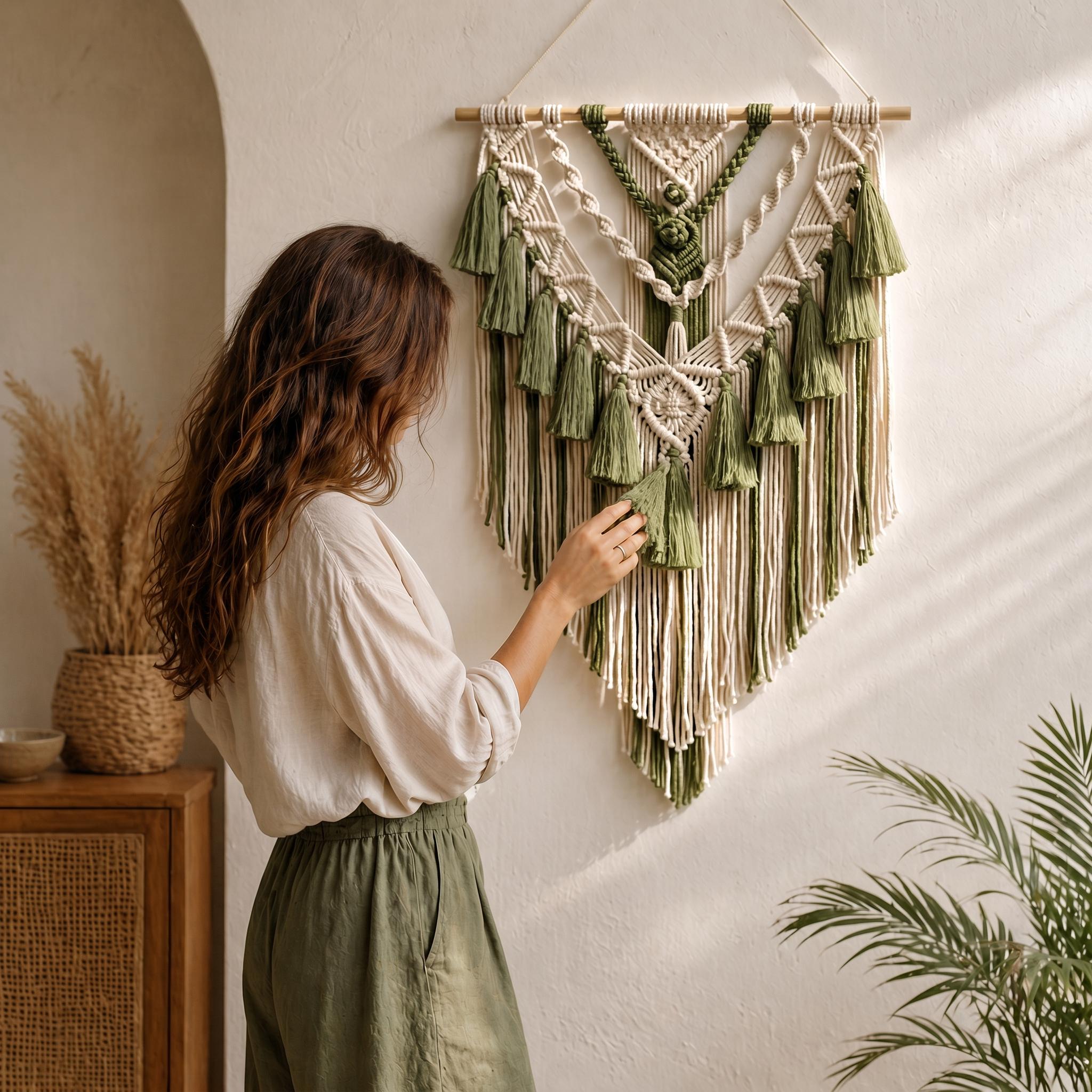 マクラメタペストリー sagegreen Sage Macrame - Etsy Canada