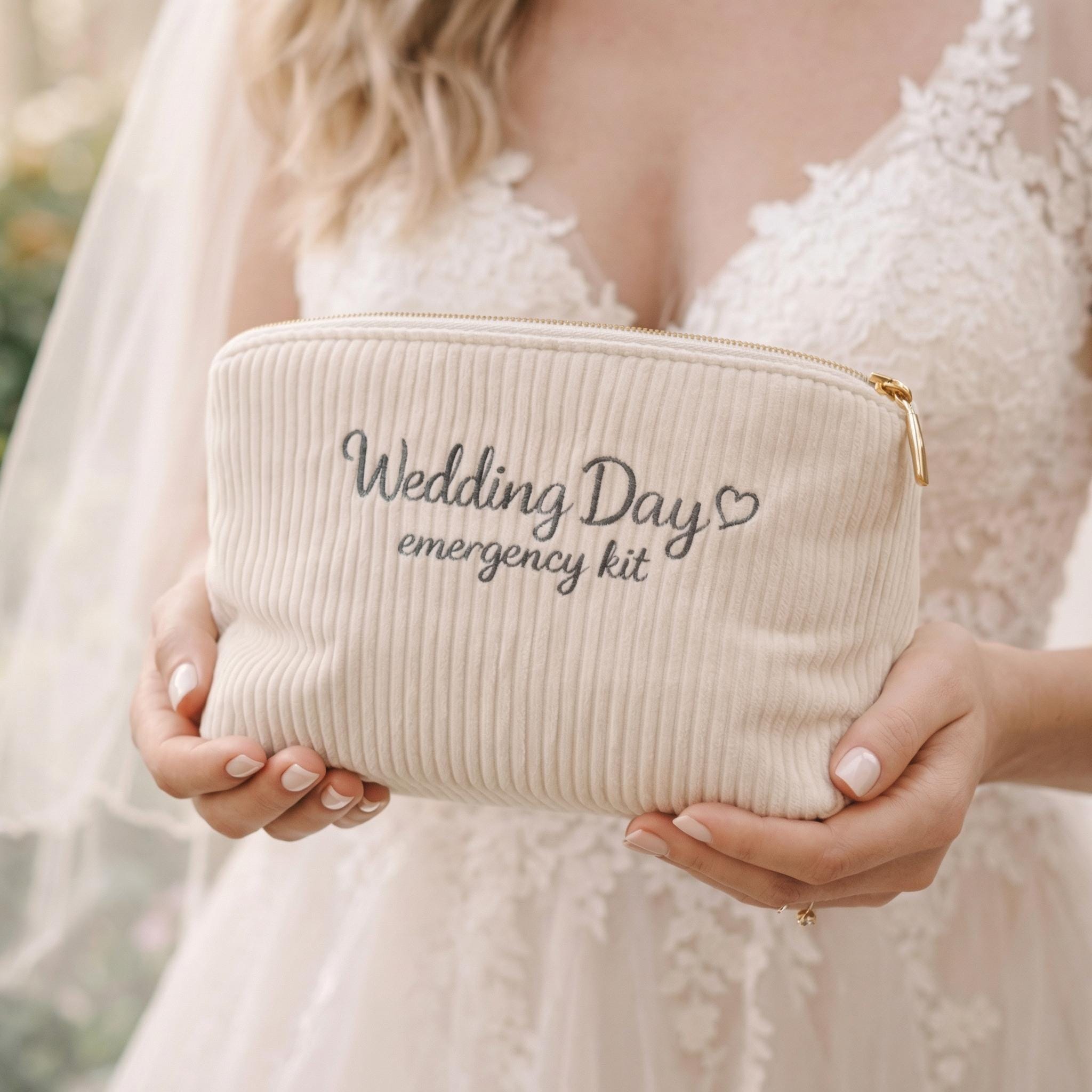 Wedding Day , Emergency Kit, Corduroy Pouch for the Bride - Etsy