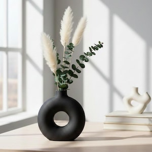 Moderne Donut-Vase „Circle of Style“ – Skulpturales 3D-Druck Statement-Stück