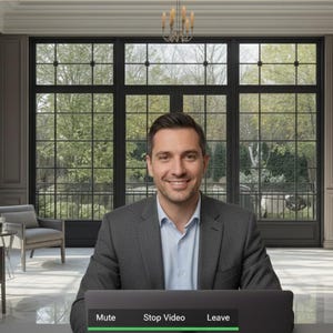 Fondo virtual de oficina ejecutiva / Fondo de Zoom moderno y profesional para negocios y entrevistas, descarga instantánea