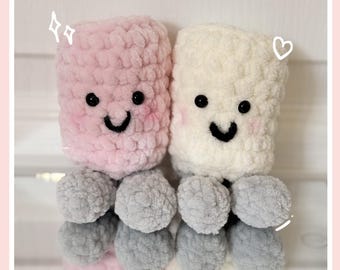 Peluche guimauve au crochet - inspiration Jellycat : Amigurumi en chenille fait main