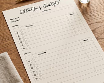 Wedding Budget Tracker, Wedding Planner, Google Sheets Spreadsheet, Wedding Expense Tracker, Wedding Checklist, Wedding Organizer, Wedding T