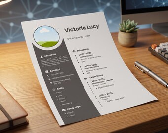 Resume Template Word | ATS Resume Template | Minimalist Professional CV | Executive Resume | Editable Canva Resume | Simple Job Application