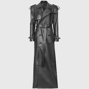 Maxi Real Leather Coat - Etsy
