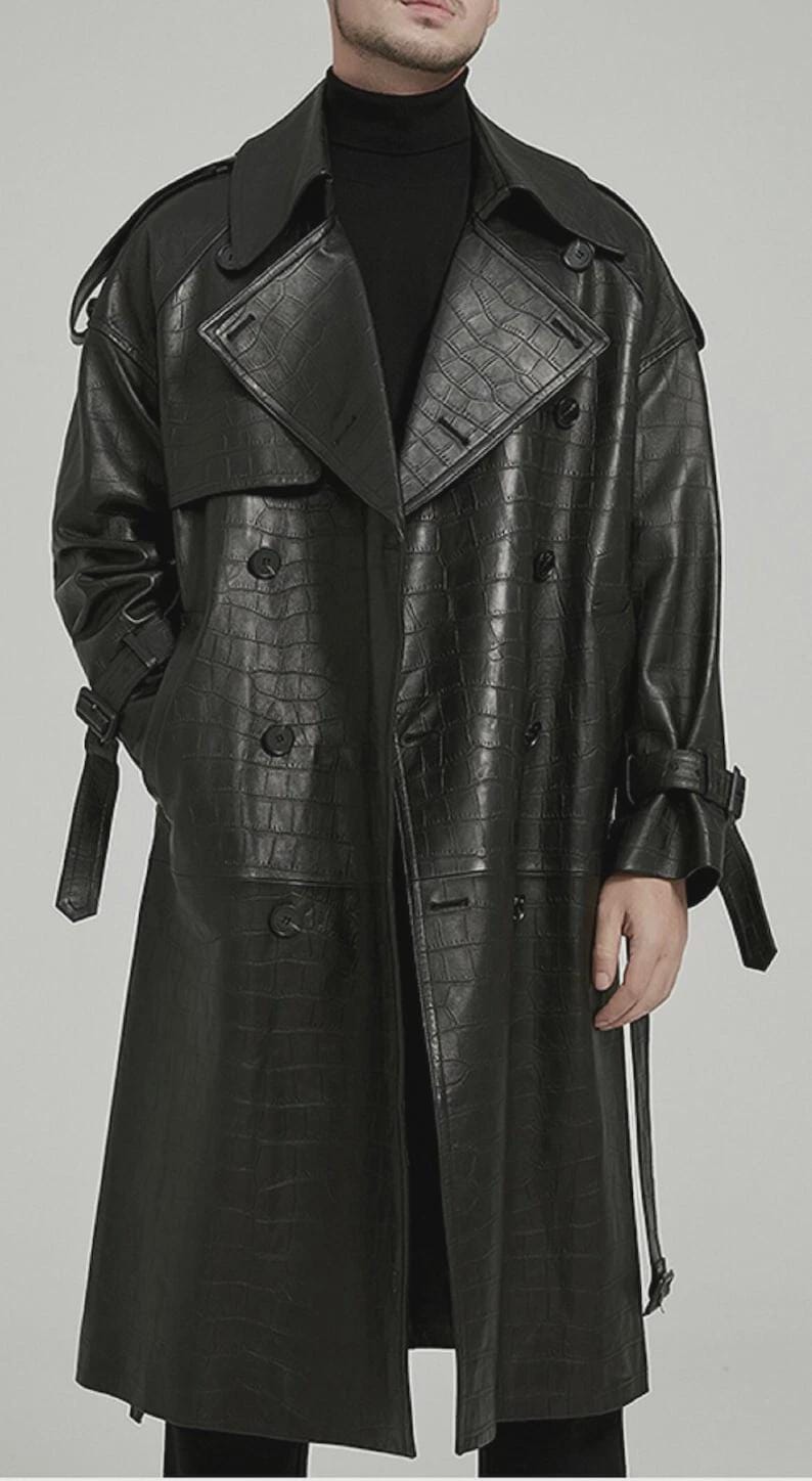 Crocodile leather trench coat - Etsy 日本