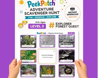 Forest Scavenger Hunt Printable for Kids – Explorer Forest Quest Level 3 | PeekPatch