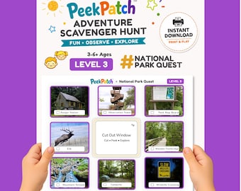Printable Camping Scavenger Hunt Kids – National Park Quest Level 3 | PeekPatch