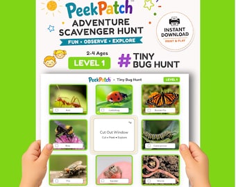 Printable Nature Scavenger Hunt Kids – Tiny Bug Hunt Level 1 | PeekPatch