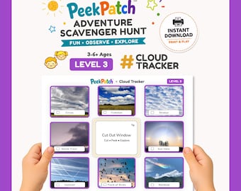 Gra terenowa PeekPatch Cloud Tracker do druku – gra terenowa dla dzieci na poziomie 3