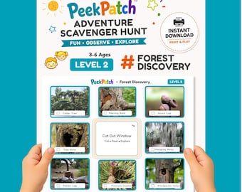 Forest Scavenger Hunt Game for Kids – Forest Discovery Level 2 | PeekPatch