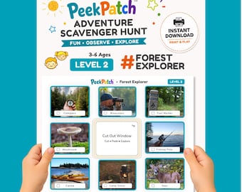 Outdoor Scavenger Hunt Printable Kids – Forest Explorer Level 2 | PeekPatch