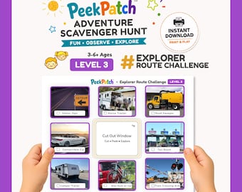 PeekPatch Explorer Route Challenge Printable Scavenger Hunt – Level 3 Road Game