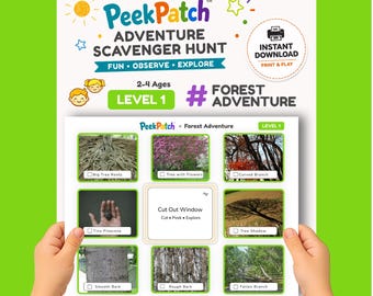Kids Outdoor Scavenger Hunt Printable – Forest Adventure Level 1 | PeekPatch