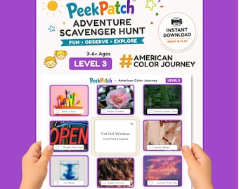 Color Scavenger Hunt Printable Kids – American Color Journey Level 3 | PeekPatch