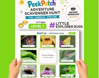 Printable Bug Scavenger Hunt for Kids – Little Explorer Bugs Level 1 | PeekPatch