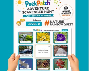 Nature Color Scavenger Hunt Kids – Nature Rainbow Quest Level 2 | PeekPatch