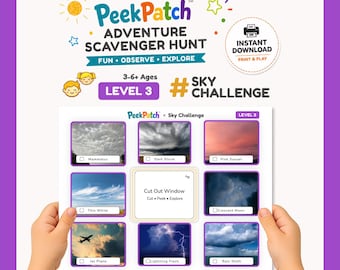 PeekPatch Sky Challenge Printable Scavenger Hunt – Level 3 Game for Kids