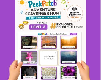 Color Scavenger Hunt Game Kids – Explorer Color Challenge Level 3 | PeekPatch