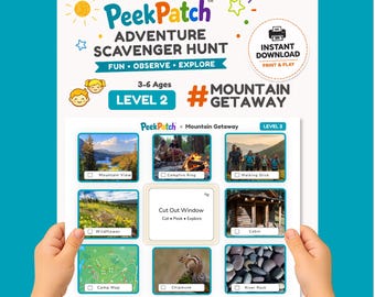 Camping Scavenger Hunt Game for Kids – Mountain Getaway Level 2 | PeekPatch