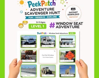 PeekPatch Window Seat Adventure Printable Scavenger Hunt – Gra samochodowa poziomu 1