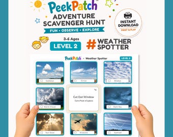 PeekPatch Weather Spotter Printable Scavenger Hunt – Sky Science Game Kids