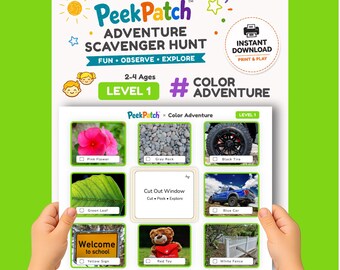 Color Scavenger Hunt Printable for Kids – Color Adventure Level 1 | PeekPatch