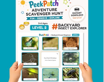Kids Outdoor Scavenger Hunt Printable – Backyard Insect Explorer Level 2 | PeekPatch